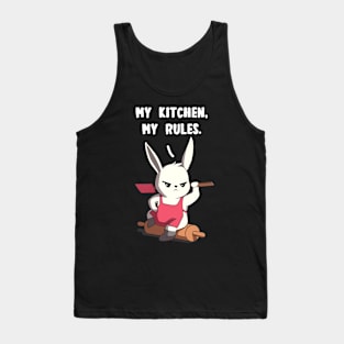 My Kitchen My Rules Funny Anime Cooking Bunny Tank Top